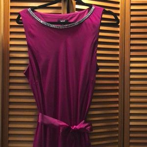 Purple dress with ruffles and sequences